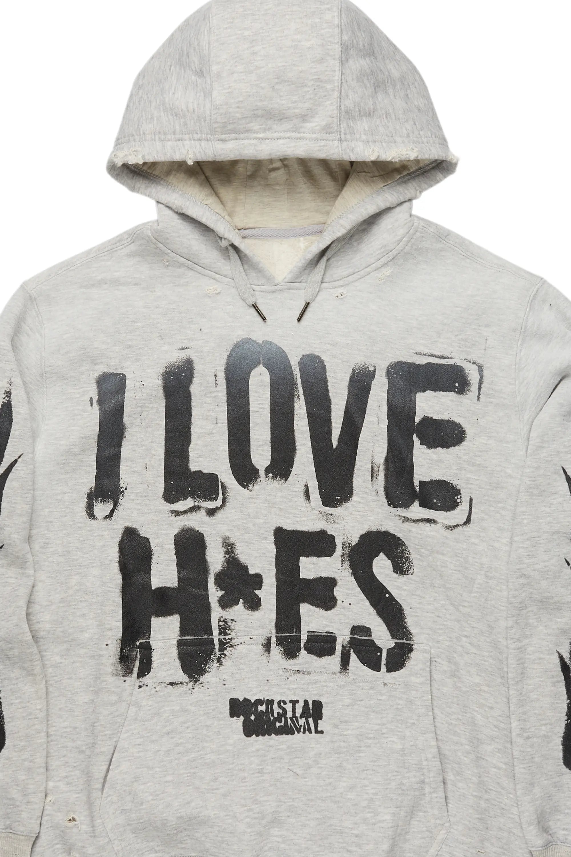Tanasya Heather Grey Oversized Hoodie