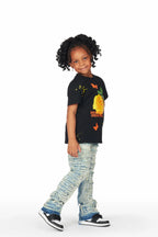 Girls Wanda Blue Stacked Flare Jean