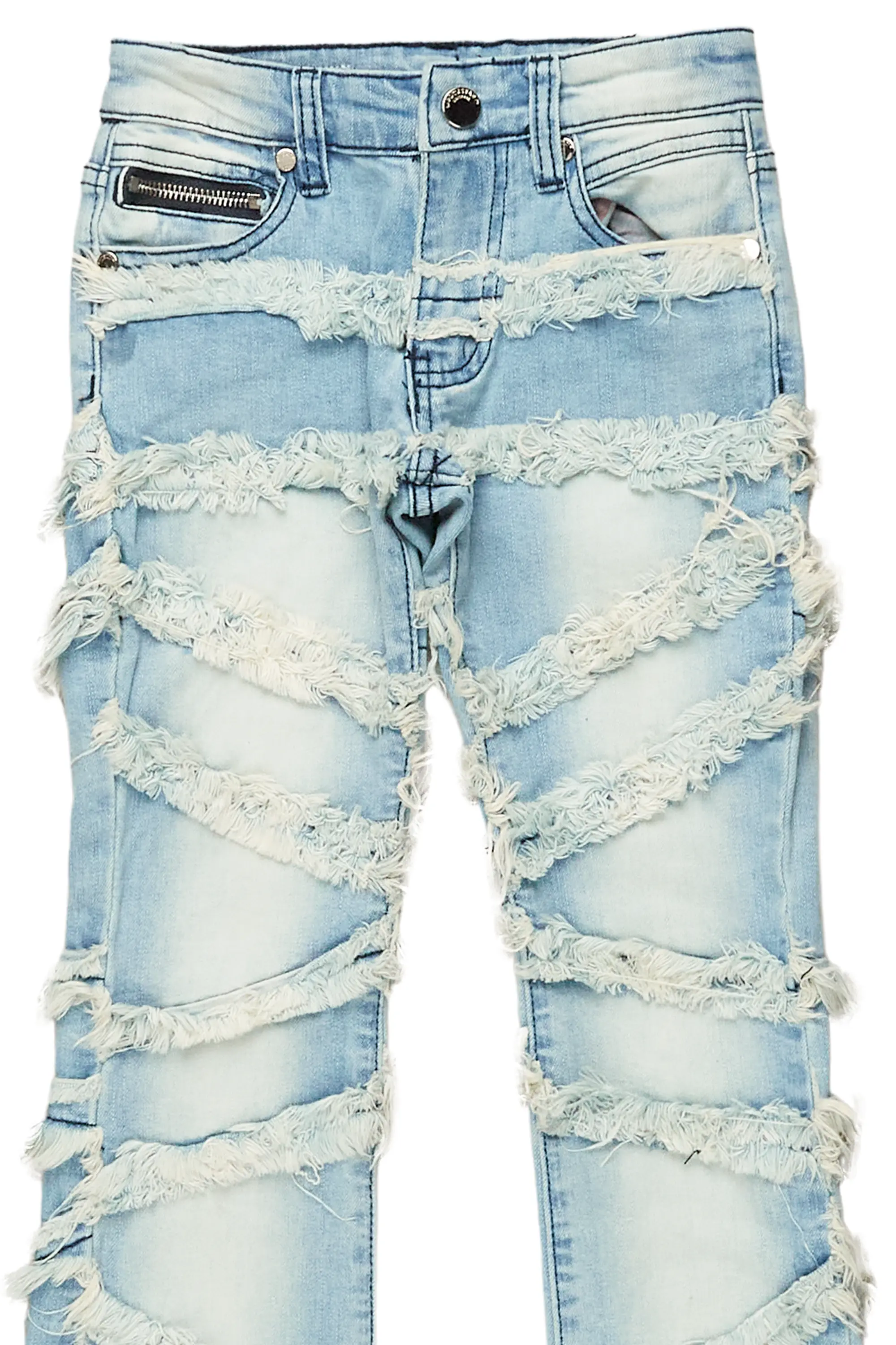 Girls Nora Blue Stacked Flare Jean