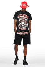 Tabor Black T-Shirt/Short Set