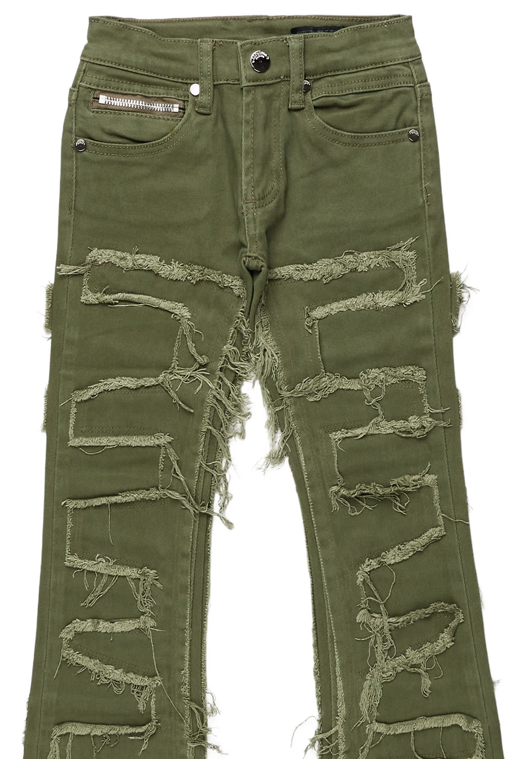 Boys Shake Green Stacked Flare Jean