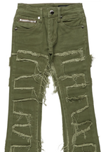 Boys Shake Green Stacked Flare Jean