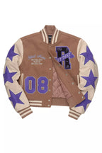 Krystle Mocha Oversized Varsity Jacket