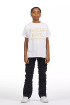 Boys Natari Black Flare Frayed Jean