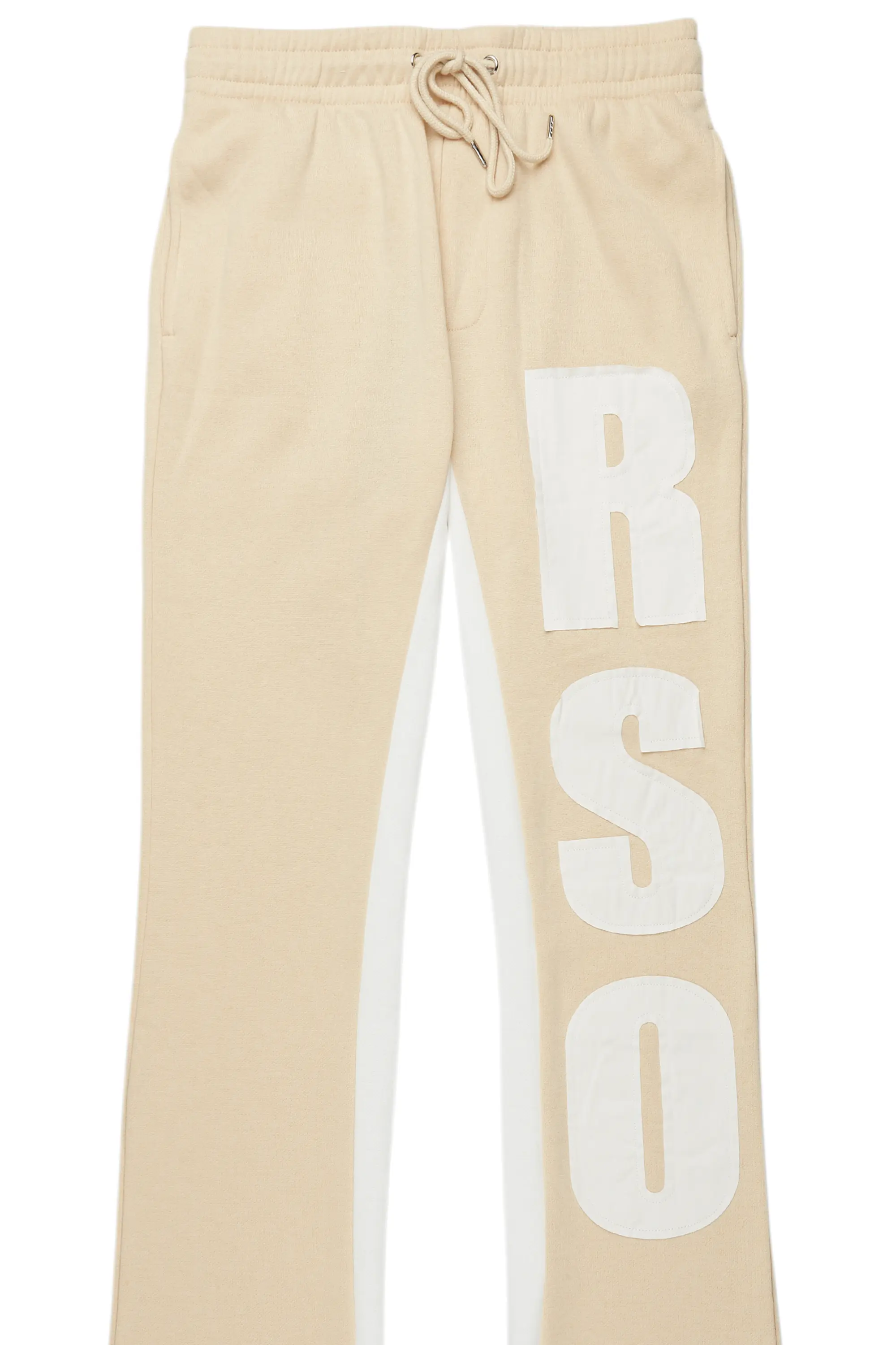Uko Beige Stacked Baggy Track Pant
