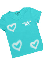 Girls Merald Green T-Shirt Wide Leg Cargo Jean Set