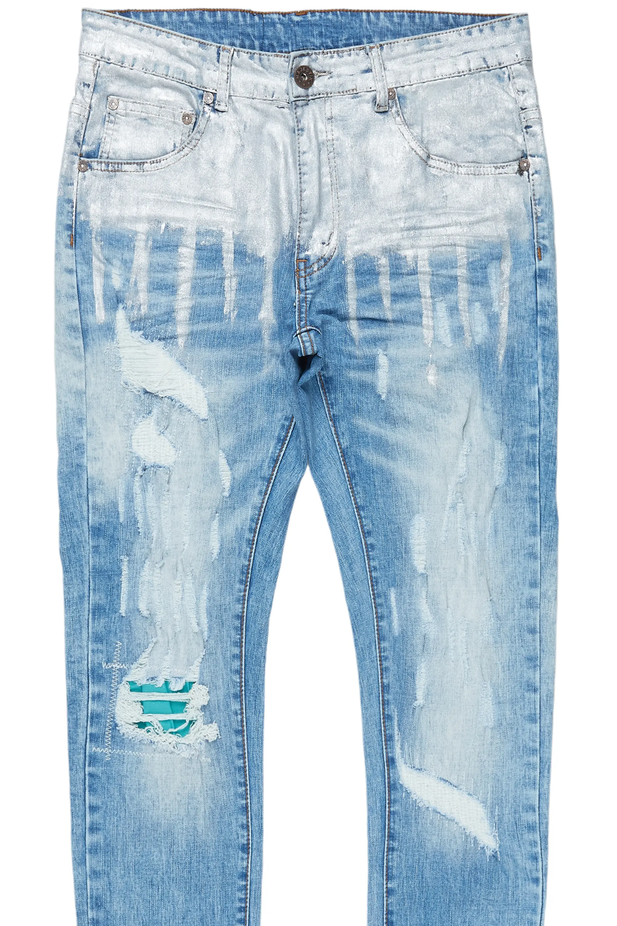 Dakari Light Blue Foil Slim Fit Jean