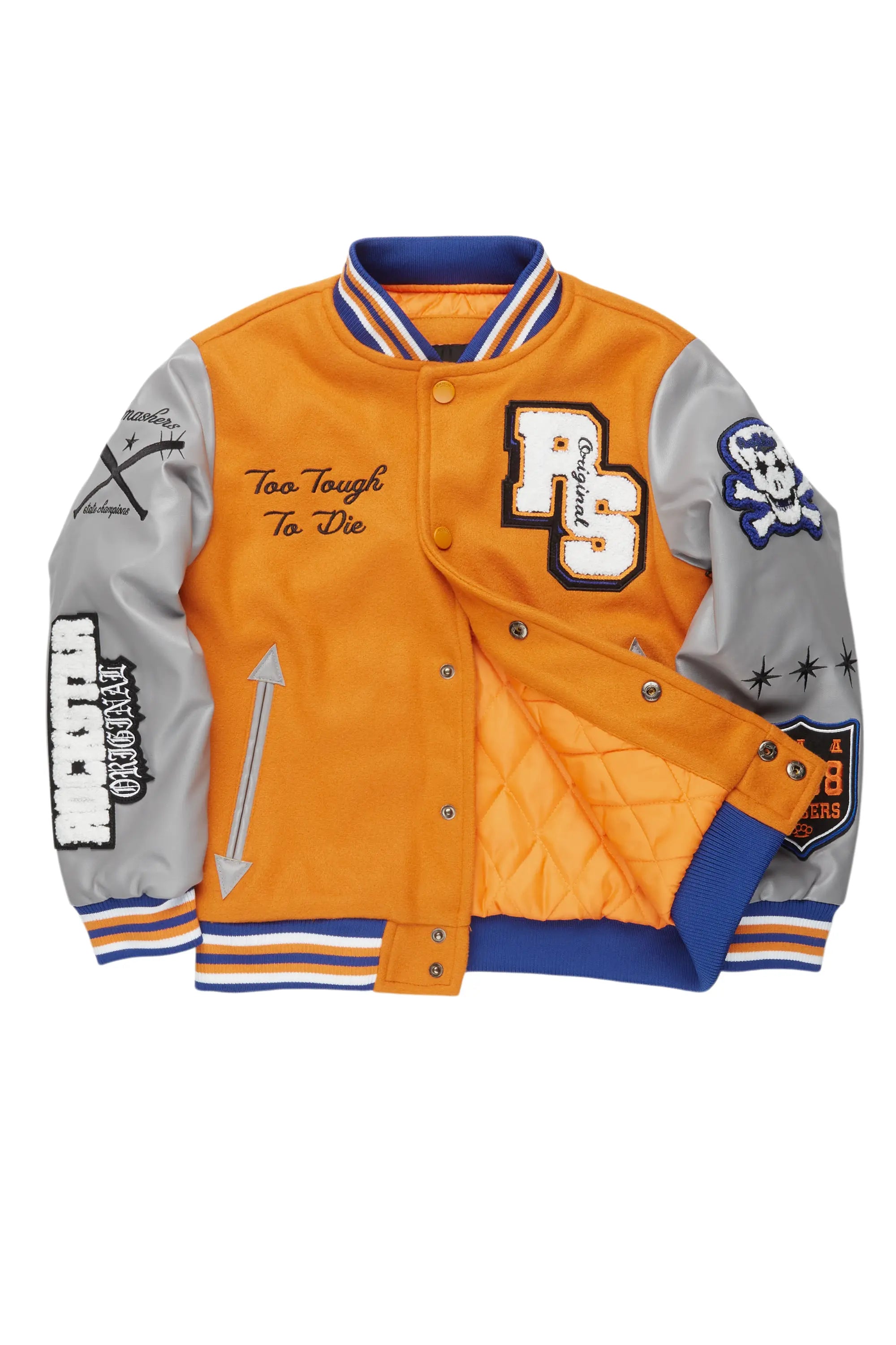 Boys Shexter Orange Varsity Jacket