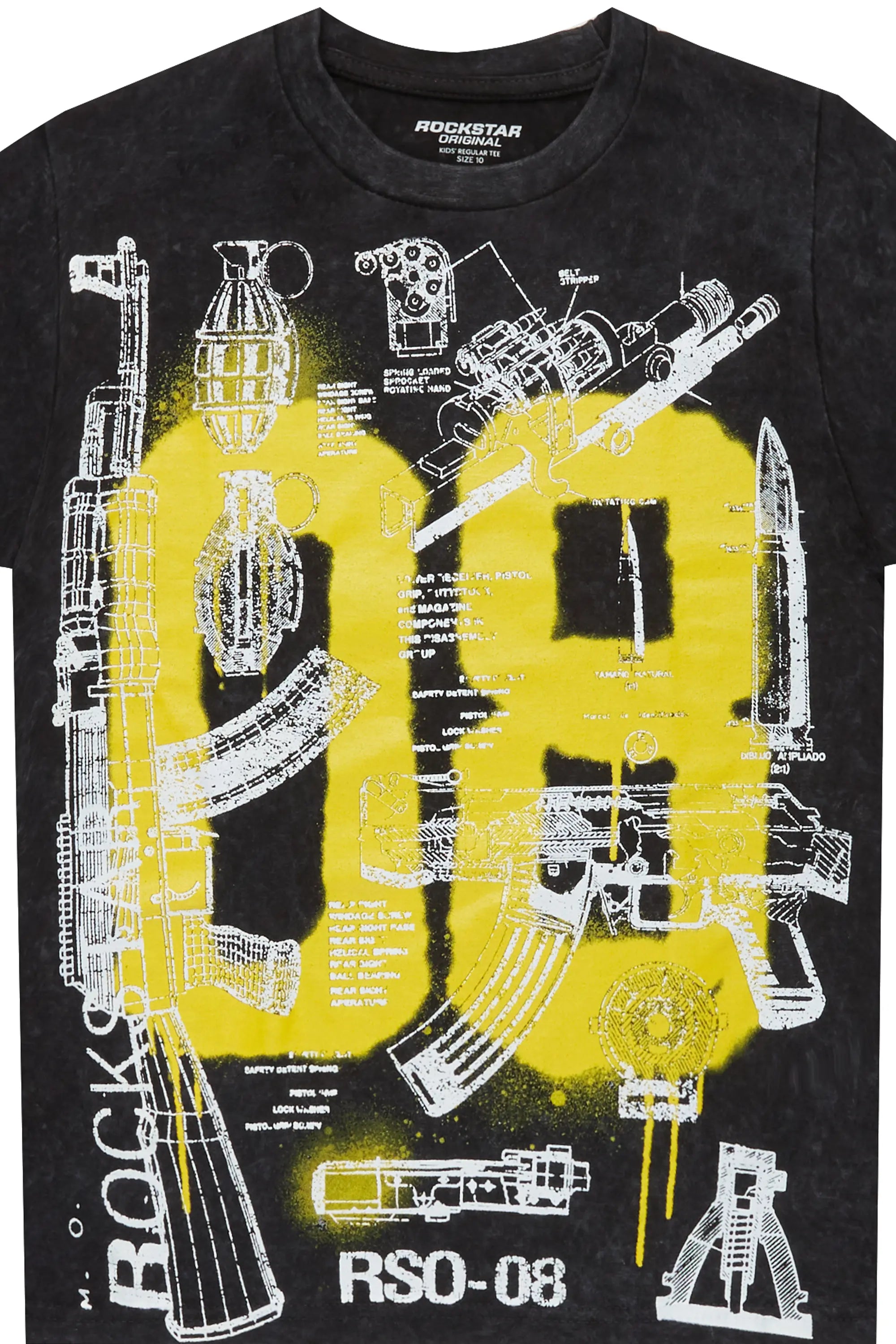 Boys Nesta Vintage Black Graphic T-Shirt