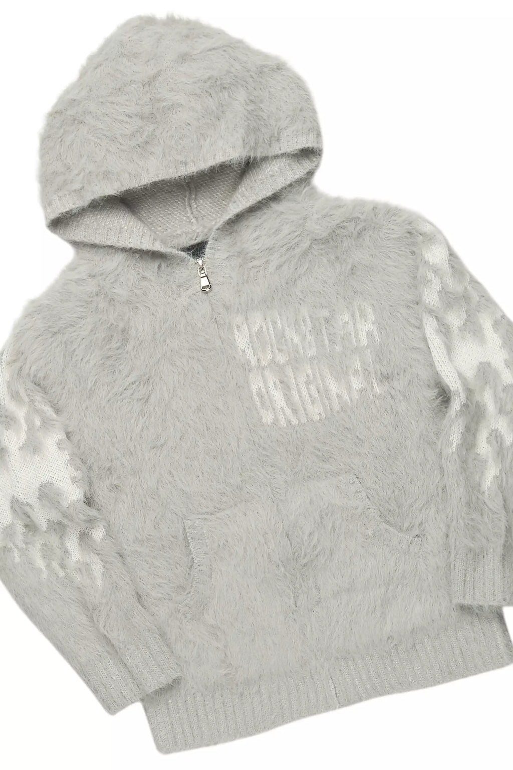 Boys Toshio Grey Stacked Flare Knitted Mohair Track Set