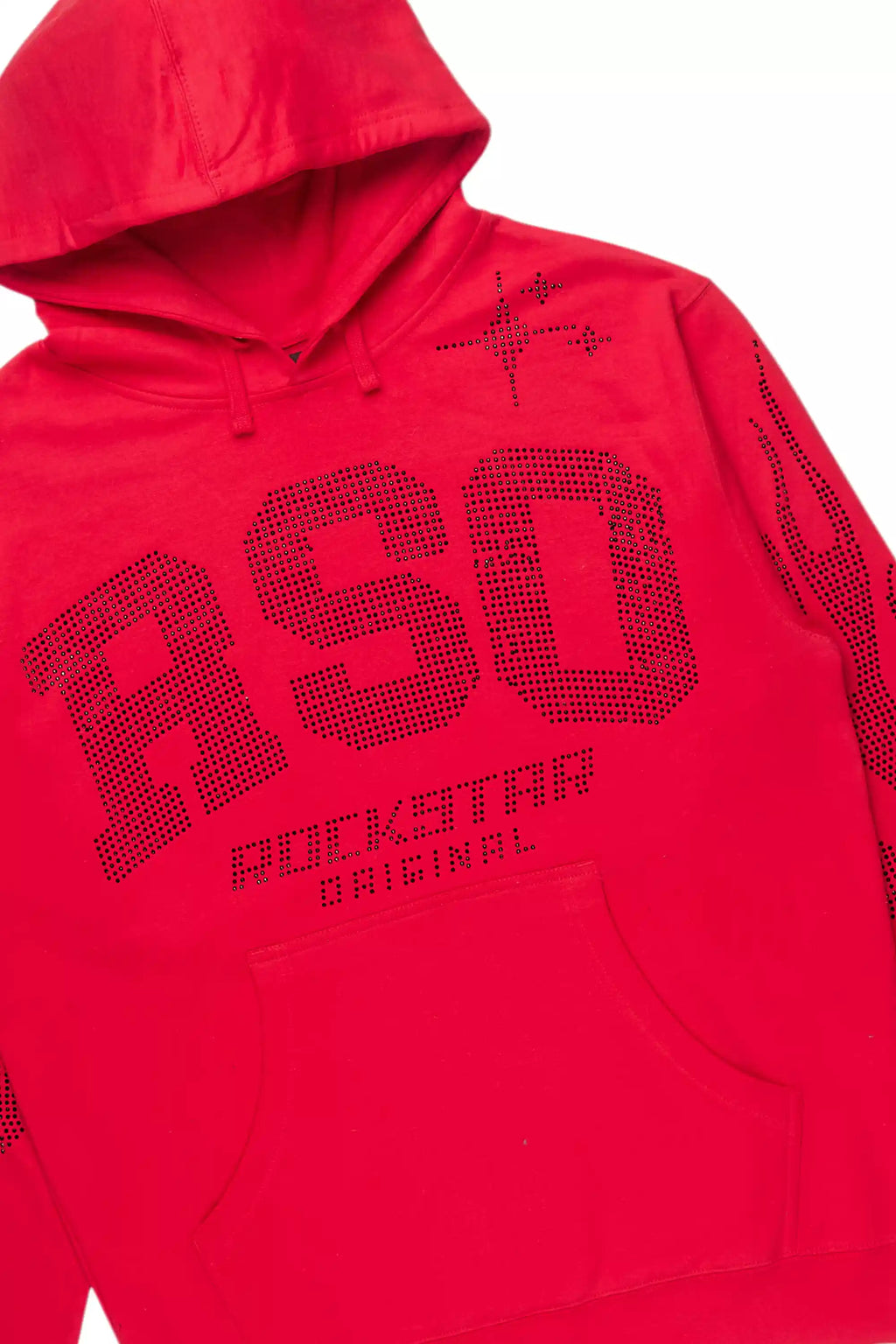 Merek Red/Black Rhinestone Graphic Hoodie