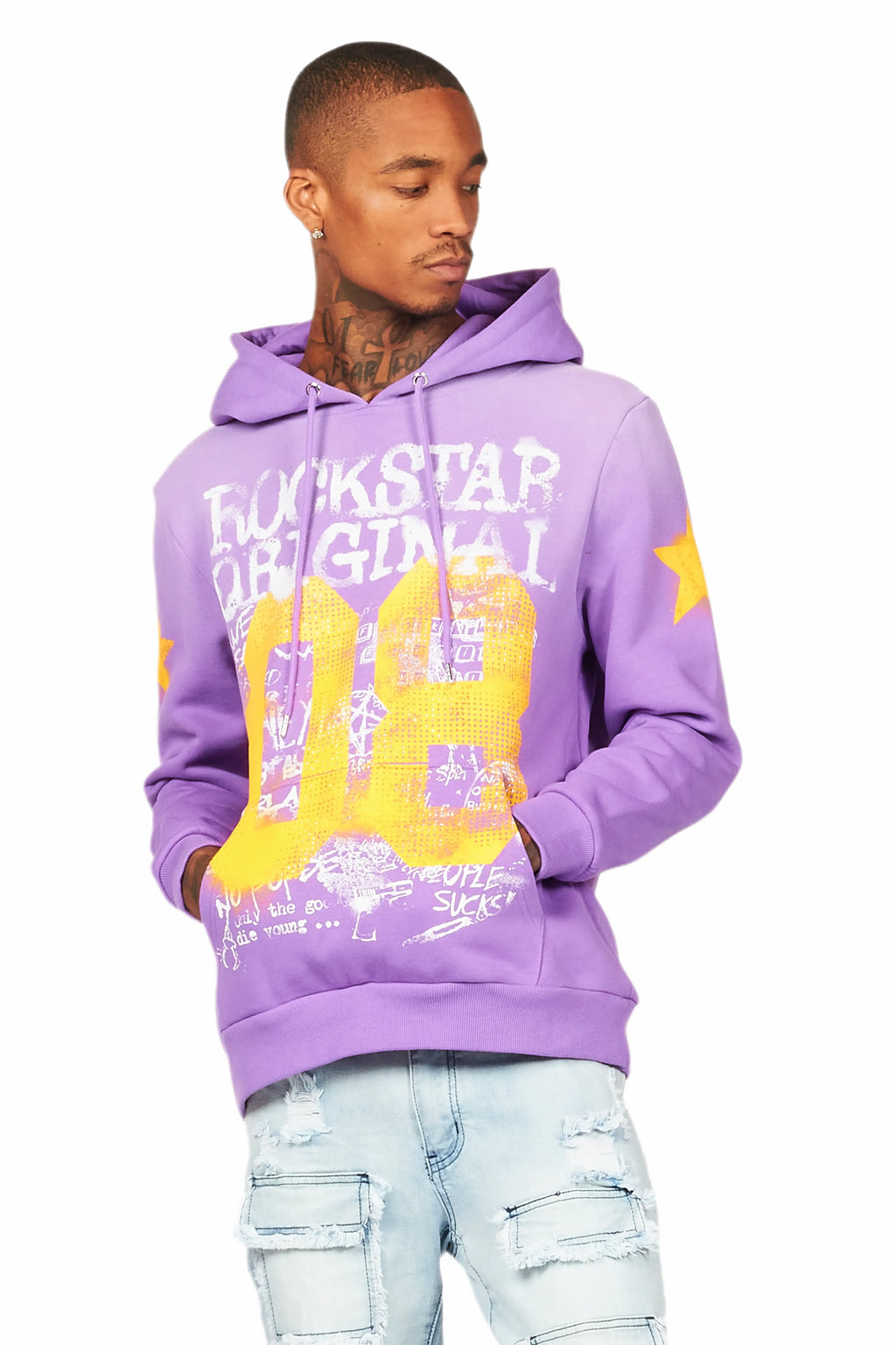 Addax Purple/Yellow Graphic Hoodie