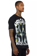 Xaerys Black Oversized Graphic T-Shirt