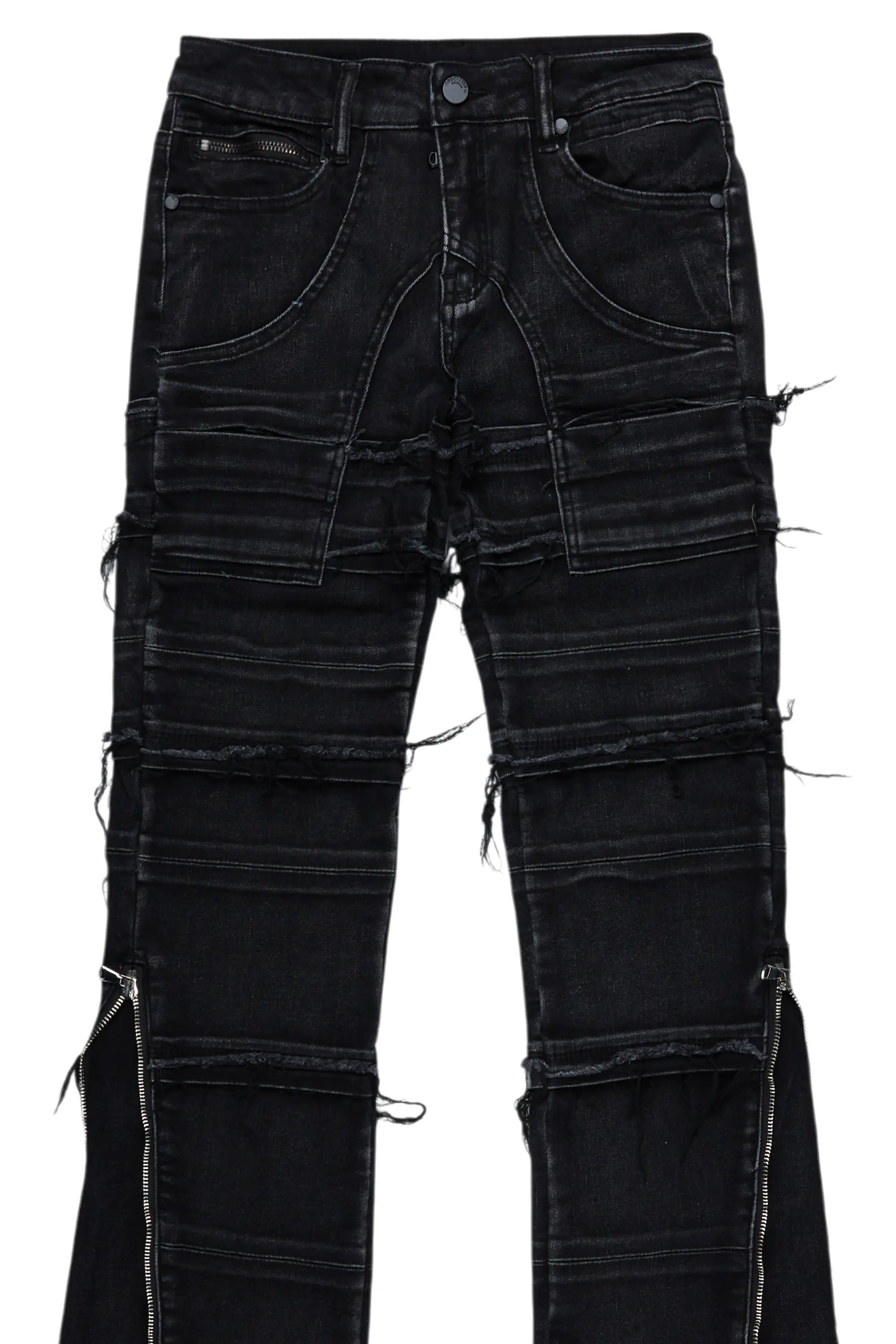 Girls Horado Dark Grey  Stacked Flare Jeans
