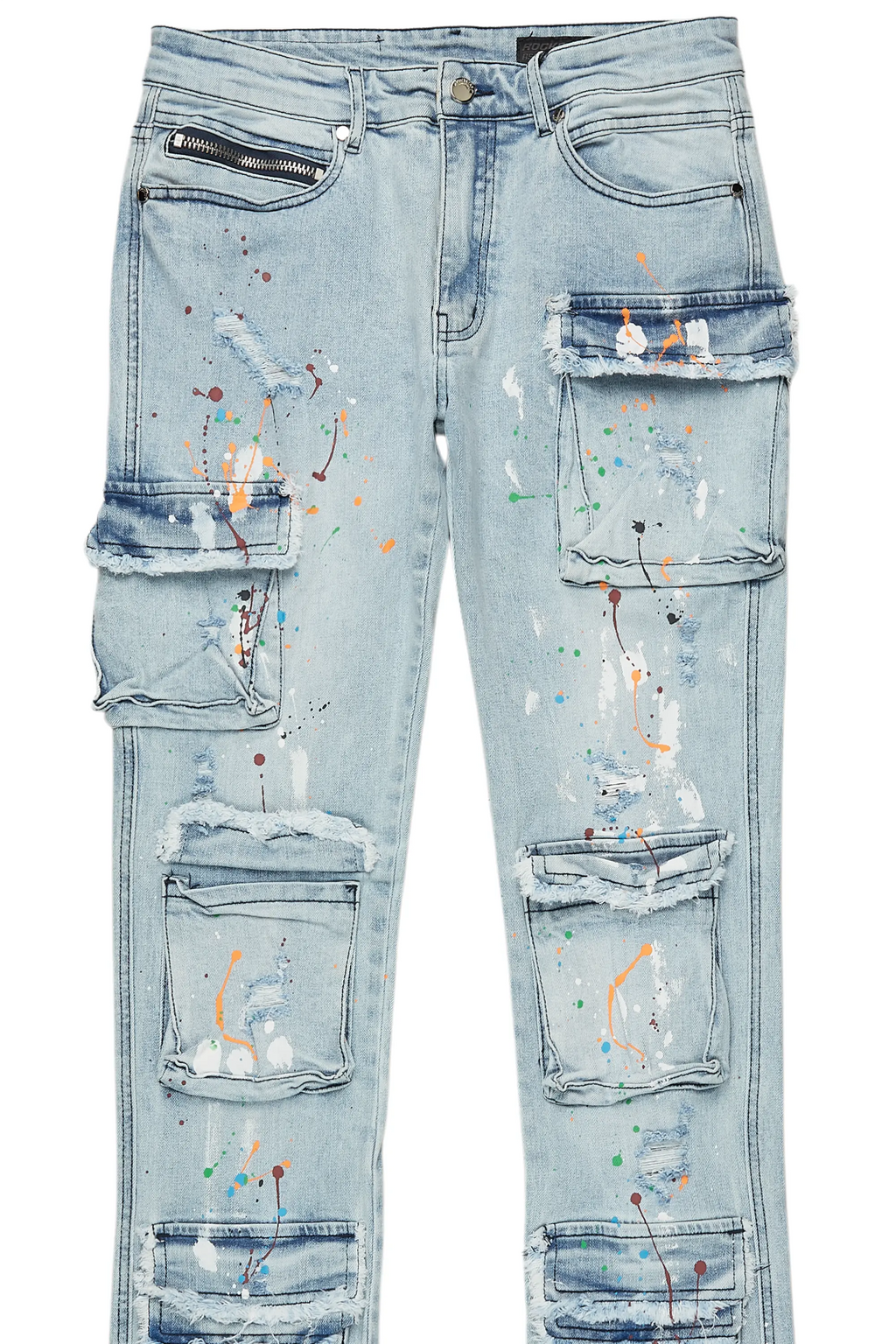 Orien Blue Painter Stacked Flare Jean