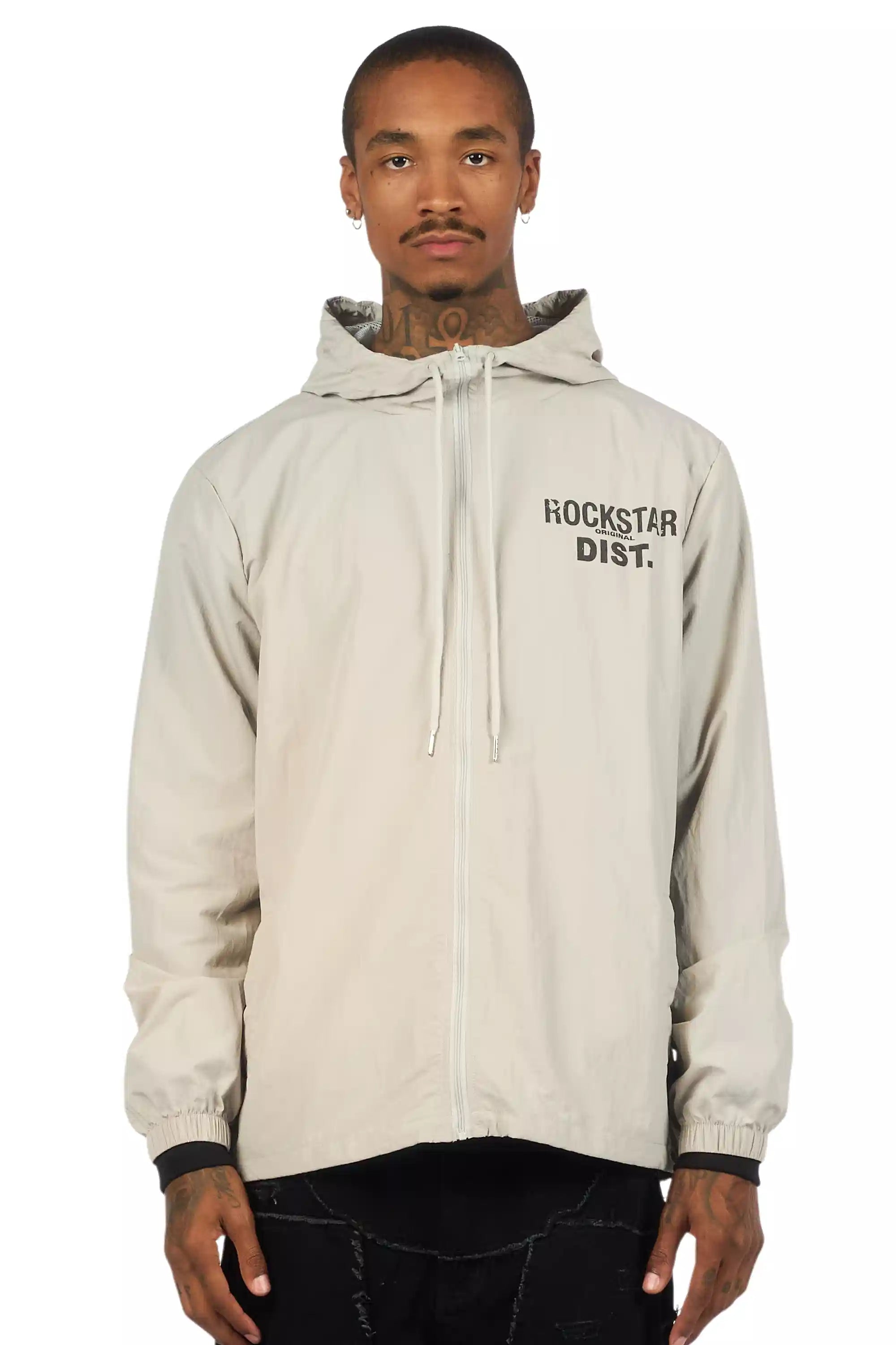 Lake Grey Graphic Windbreaker