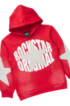 Boys States Red/Heather Grey Stacked Hoodie Track Set