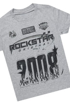 Boys Amos Heather Grey T-Shirt/Stacked Flare Jean Set