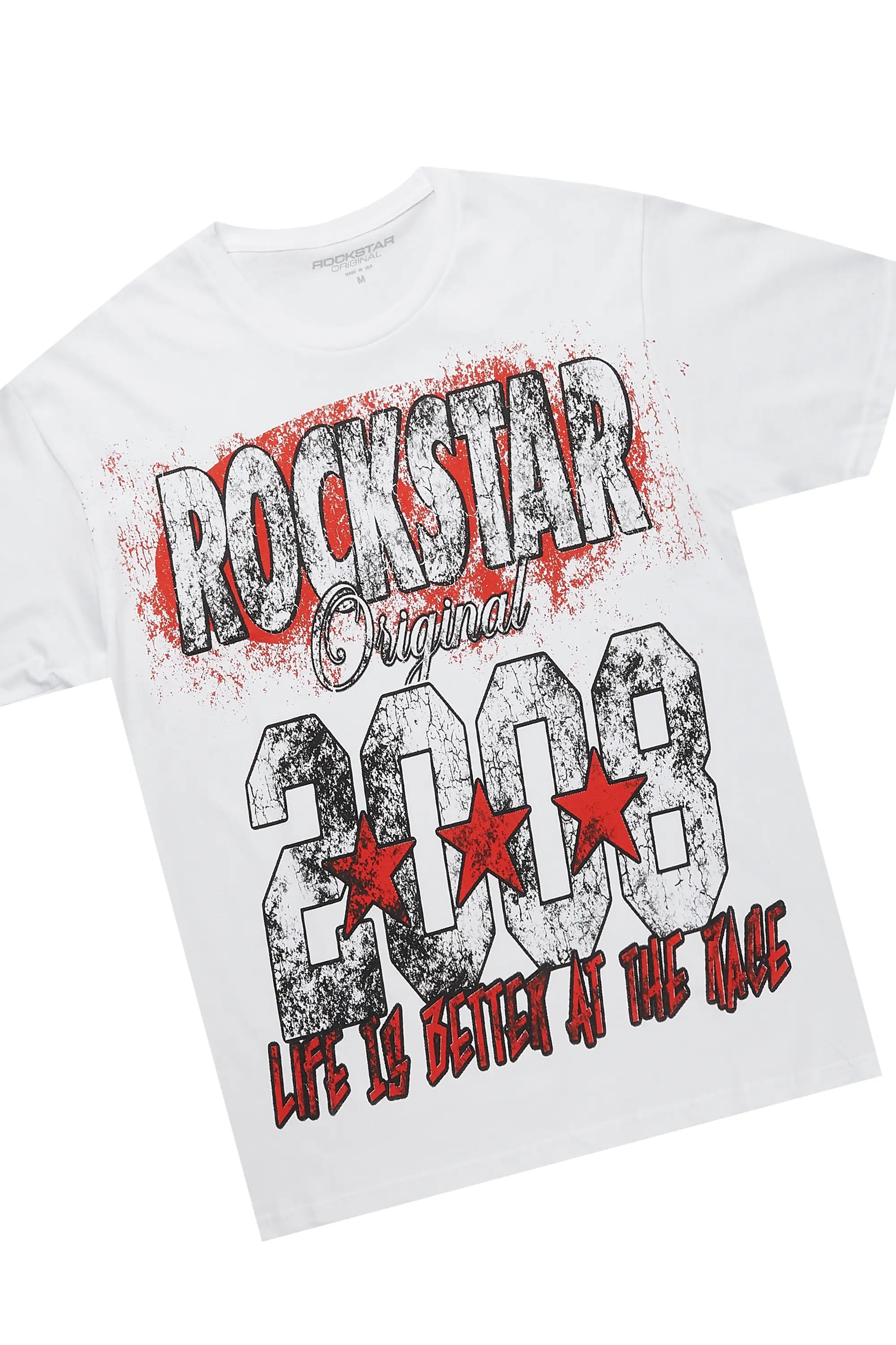 Racing Grung White/Green T-Shirt/Stacked Baggy Track Pant Set