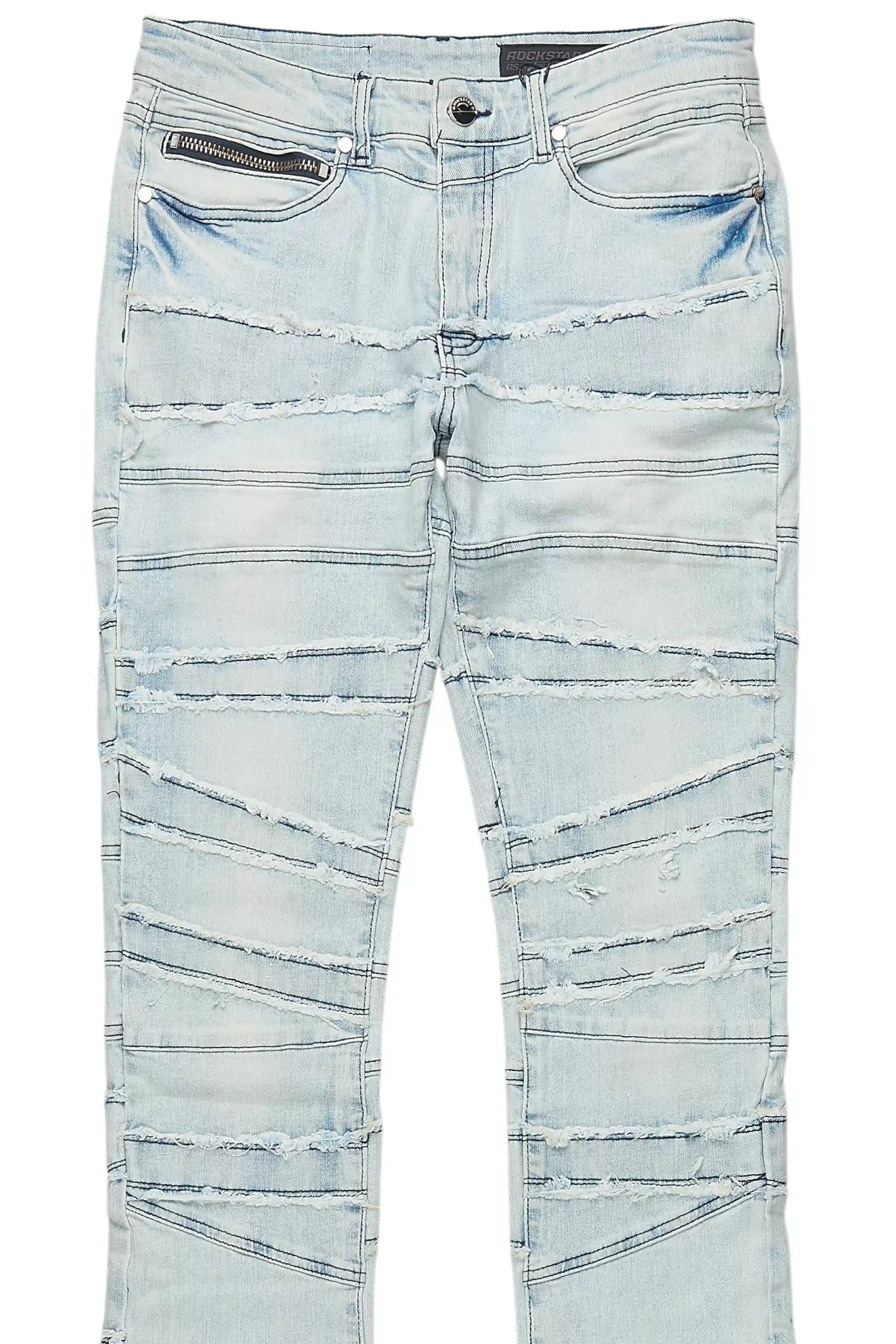 Franko Light Blue Stacked Flare Jean