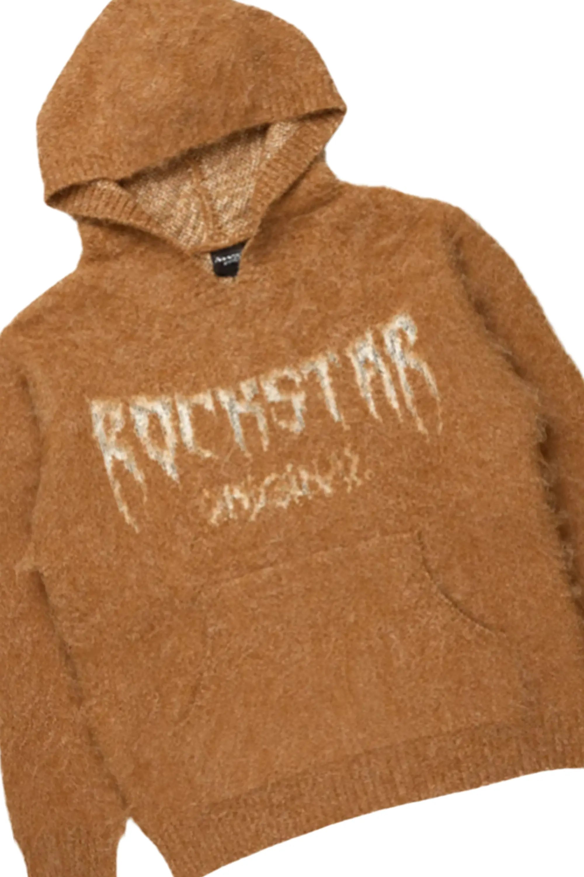 Boys Andros Brown Mohair Hoodie/Stacked Flare Jean Set