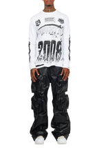 Amos White/Black Long Sleeve Graphic T-Shirt