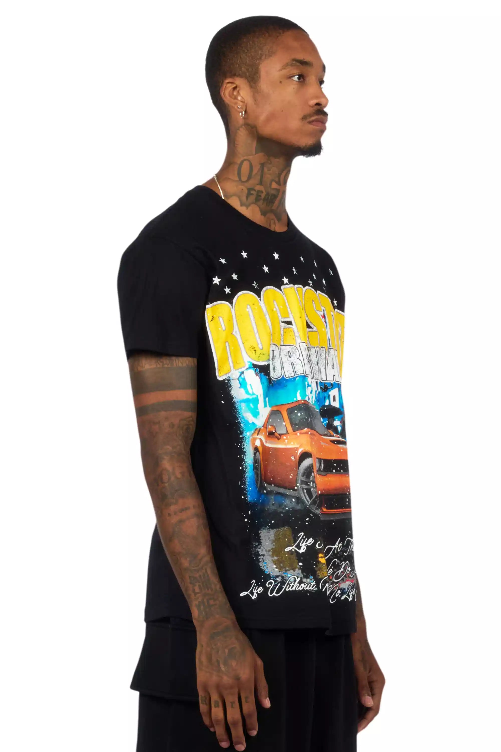 Zerix Black/Multi Oversized Graphic T-Shirt