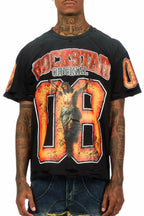 Fields Black/Orange Oversized Graphic T-Shirt