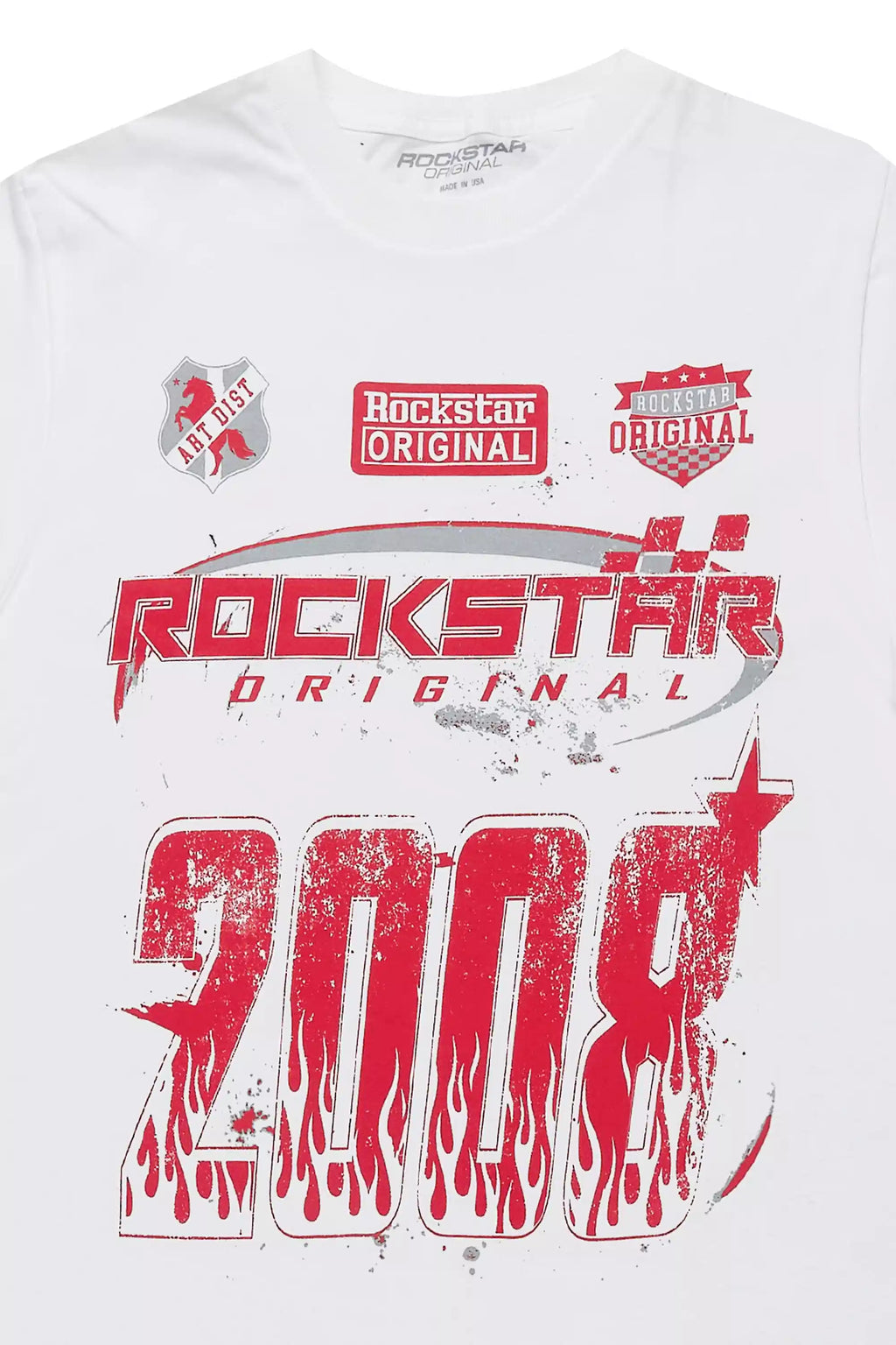 Boys Amos White/Red Graphic T-Shirt