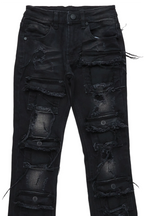 Girls Aalia Black Super Stacked Flare Jean