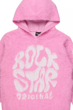 Akeya Pink Graphic Knit Hoodie