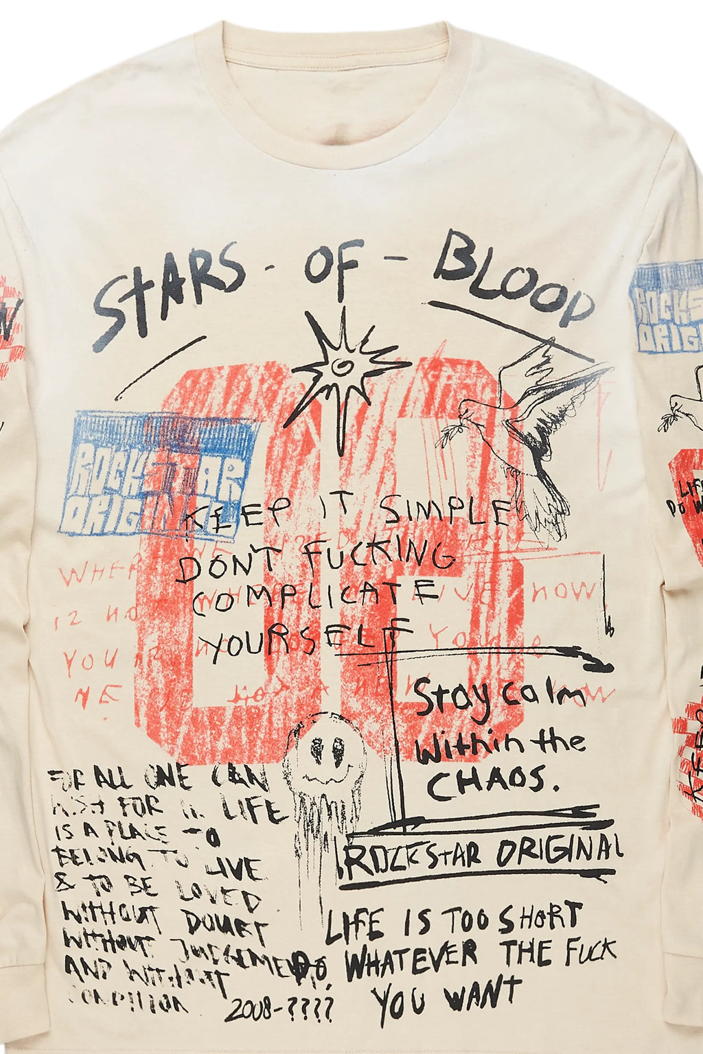 Gabin Beige Long Sleeve Graphic T-Shirt