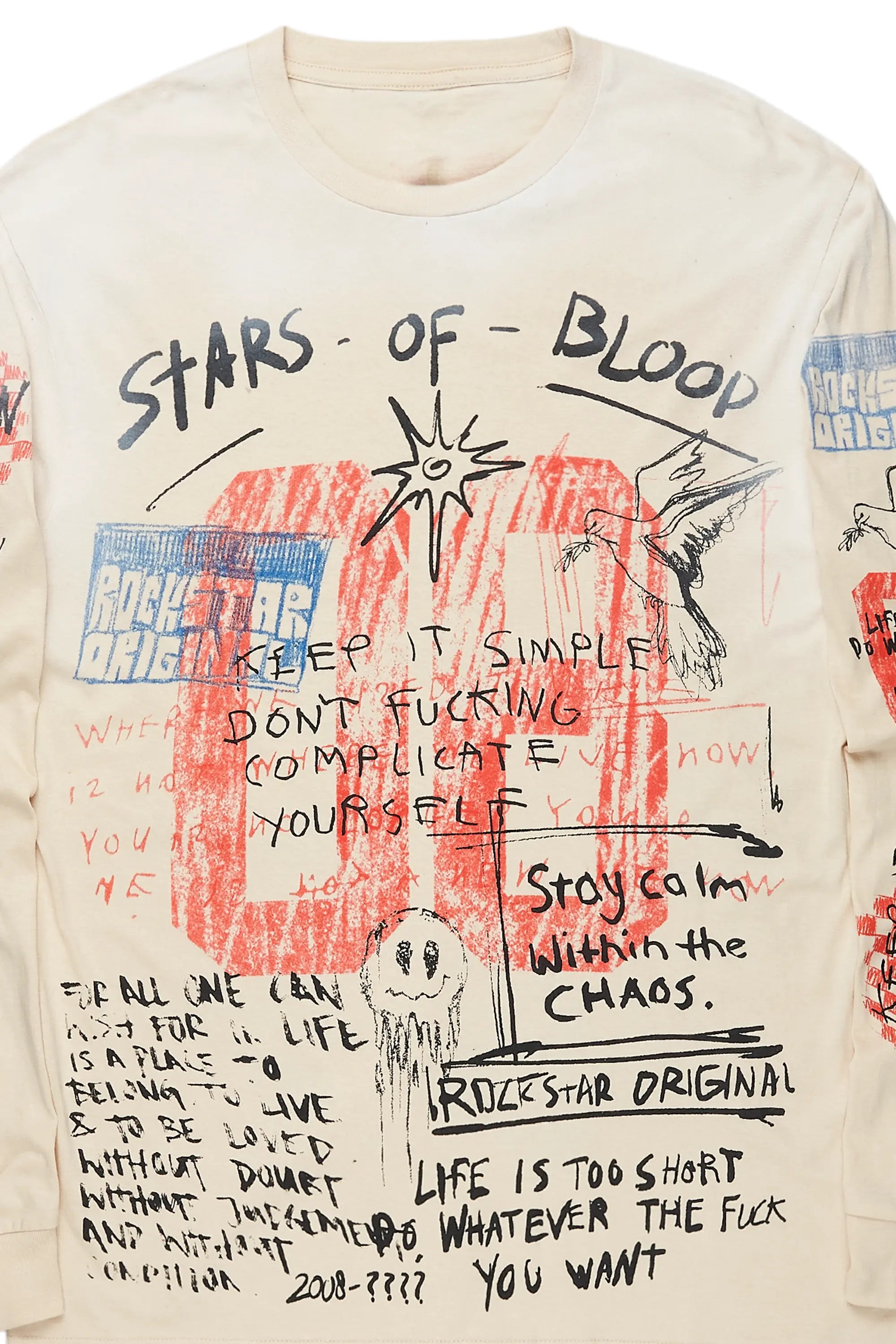 Gabin Beige Long Sleeve Graphic T-Shirt