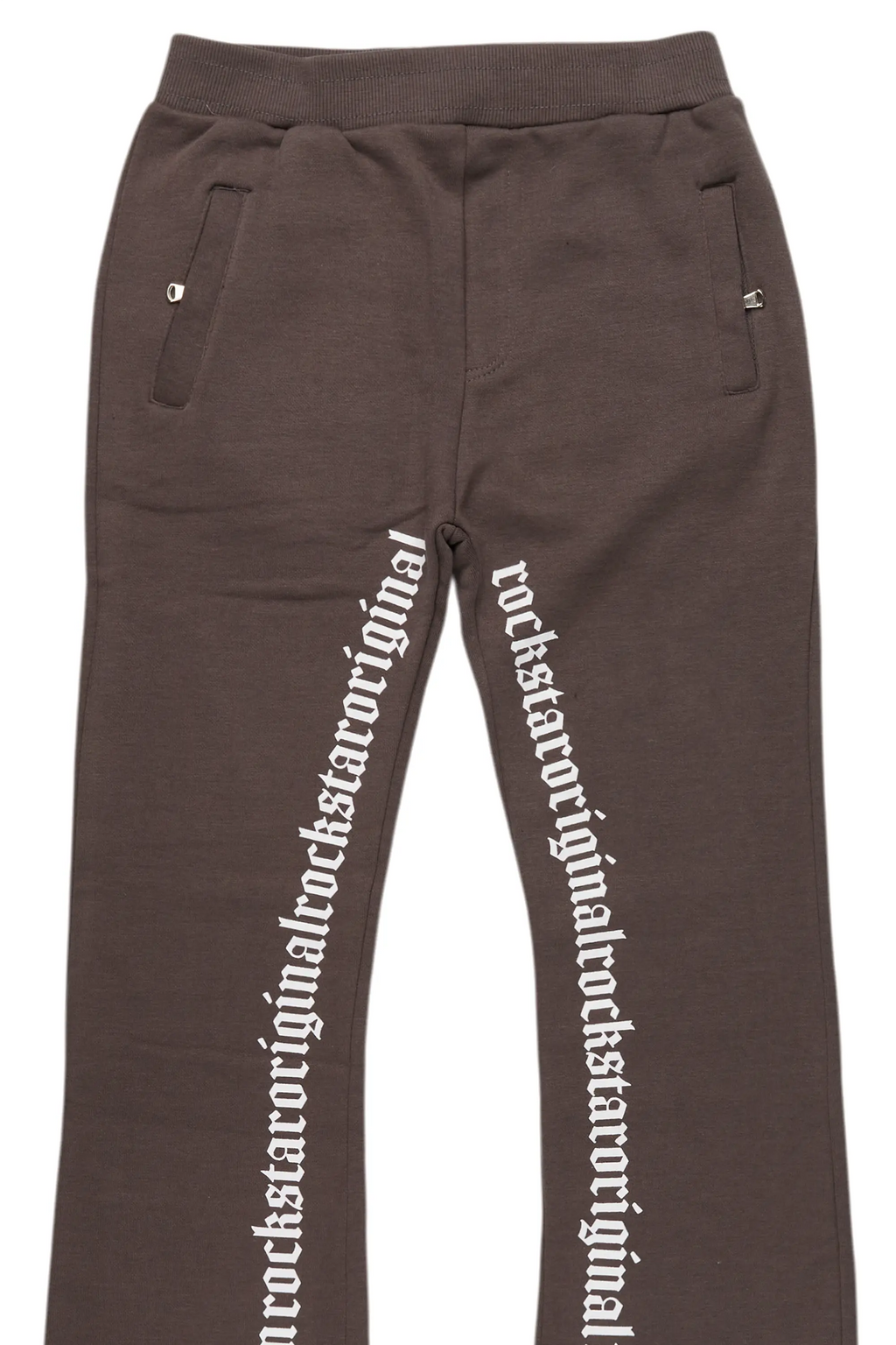 Boys Callie Vintage Grey Stacked Flare Pants