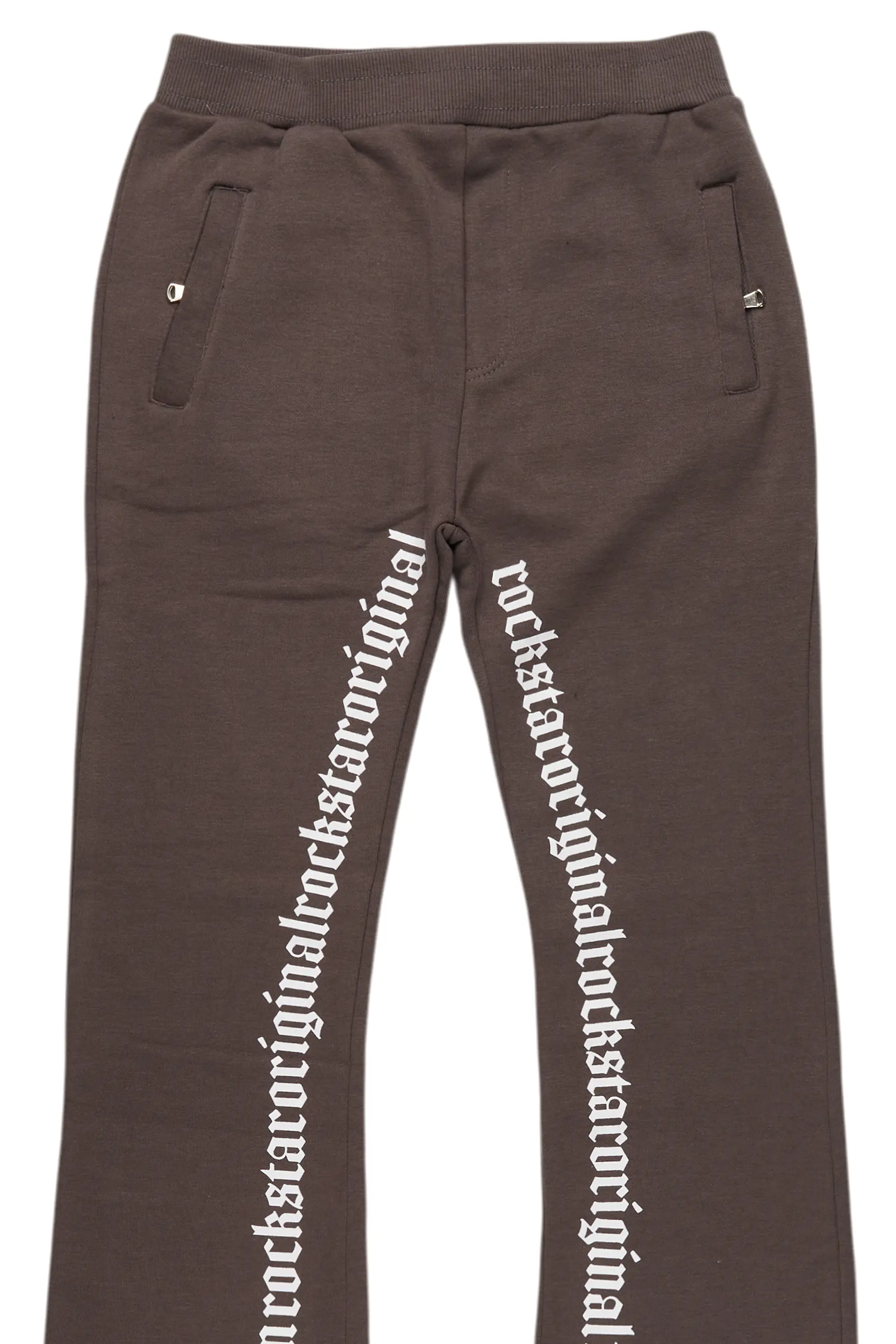 Boys Callie Vintage Grey Stacked Flare Pants