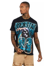 Kruz Black/Blue Oversized Graphic T-Shirt