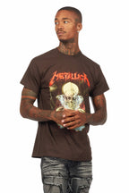 Metallica Skull Brown/Red Graphic T-Shirt