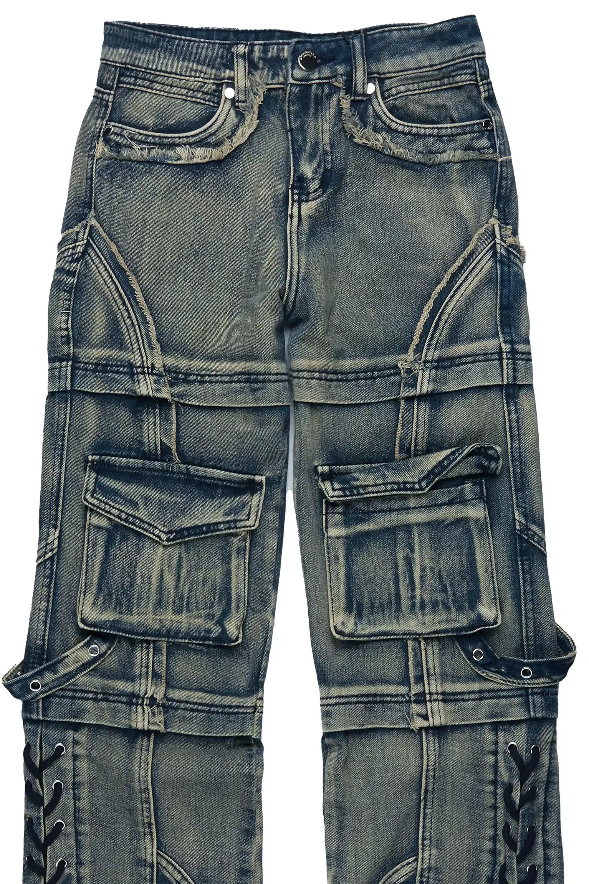 Boys Three Maxi Blue Baggy Fit Jean