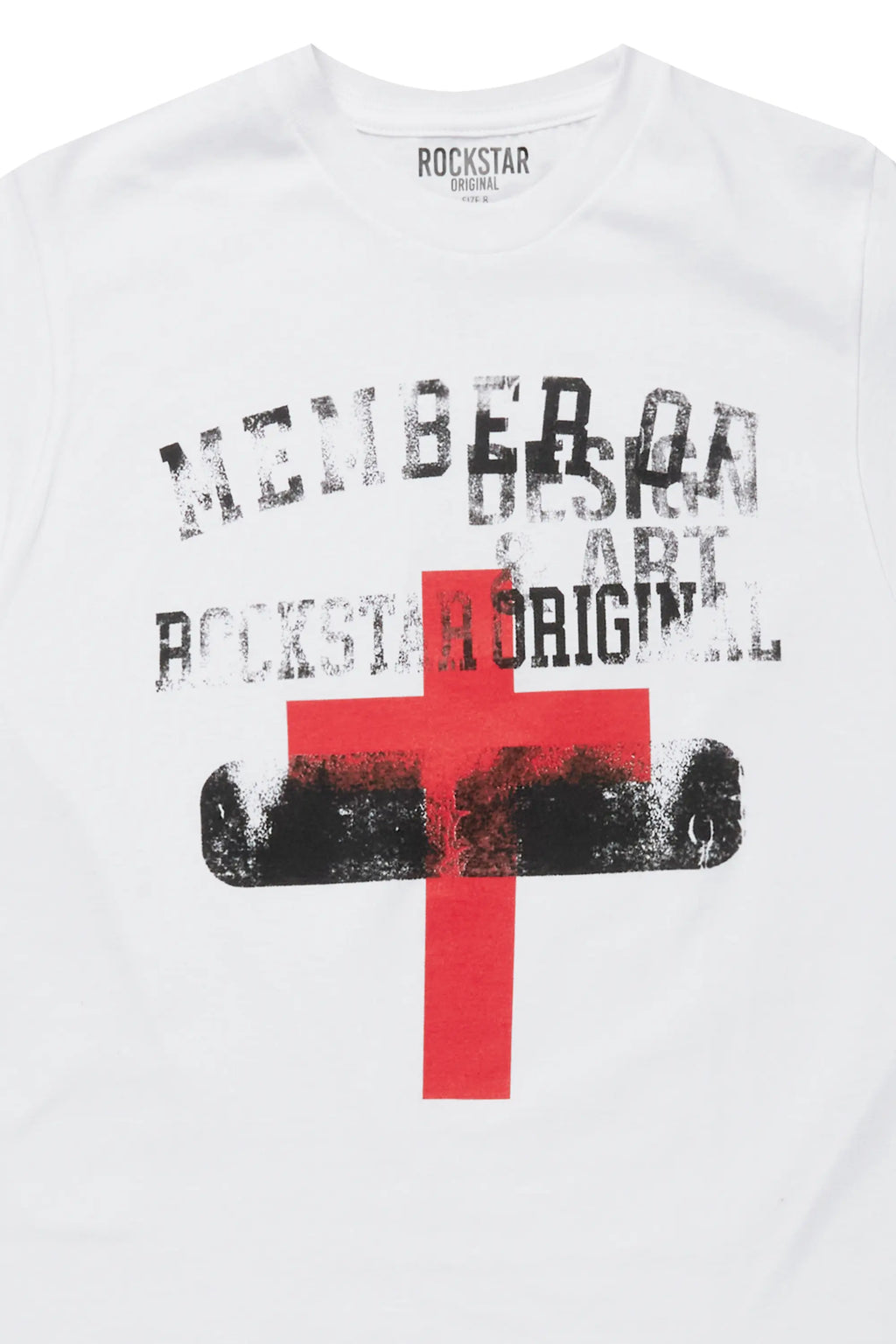 Boys Alaric White/Red Graphic T-Shirt