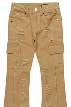 Boys Hutch Beige Stacked Flare Jean