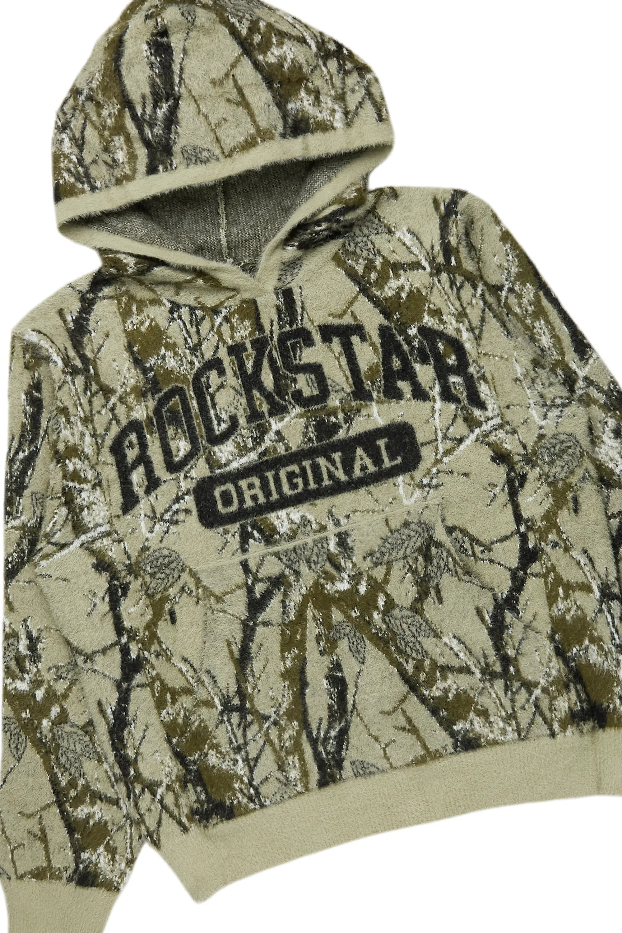 Damodar Tree Camo Hoodie & Zeta Stacked Flare Jean Bundle