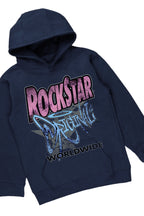 Girls Kaite Navy Hoodie/Stacked Flare Jean Set