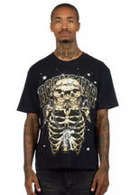 Krock Black Graphic Rhinestone T-Shirt