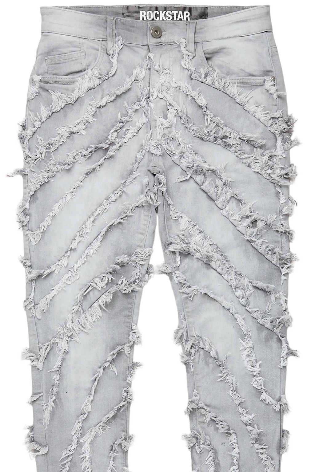 Cadiz Grey Diagonal Patch Skinny Fit Jean