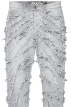 Cadiz Grey Diagonal Patch Skinny Fit Jean