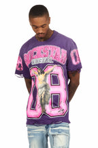 Fields Purple Oversized Graphic T-Shirt