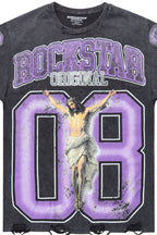 Tariqa Black/Purple Oversized T-Shirt