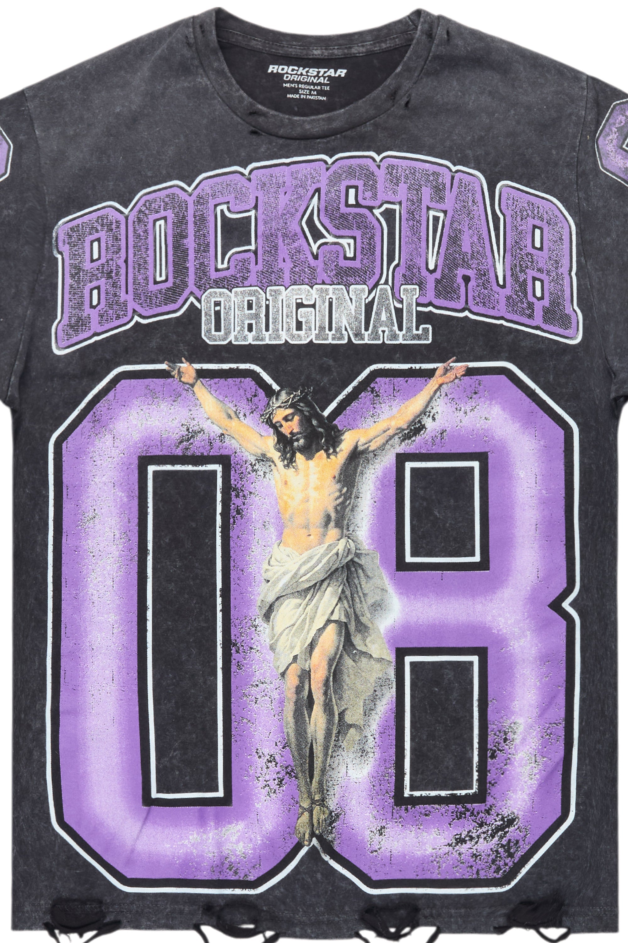 Tariqa Black/Purple Oversized T-Shirt