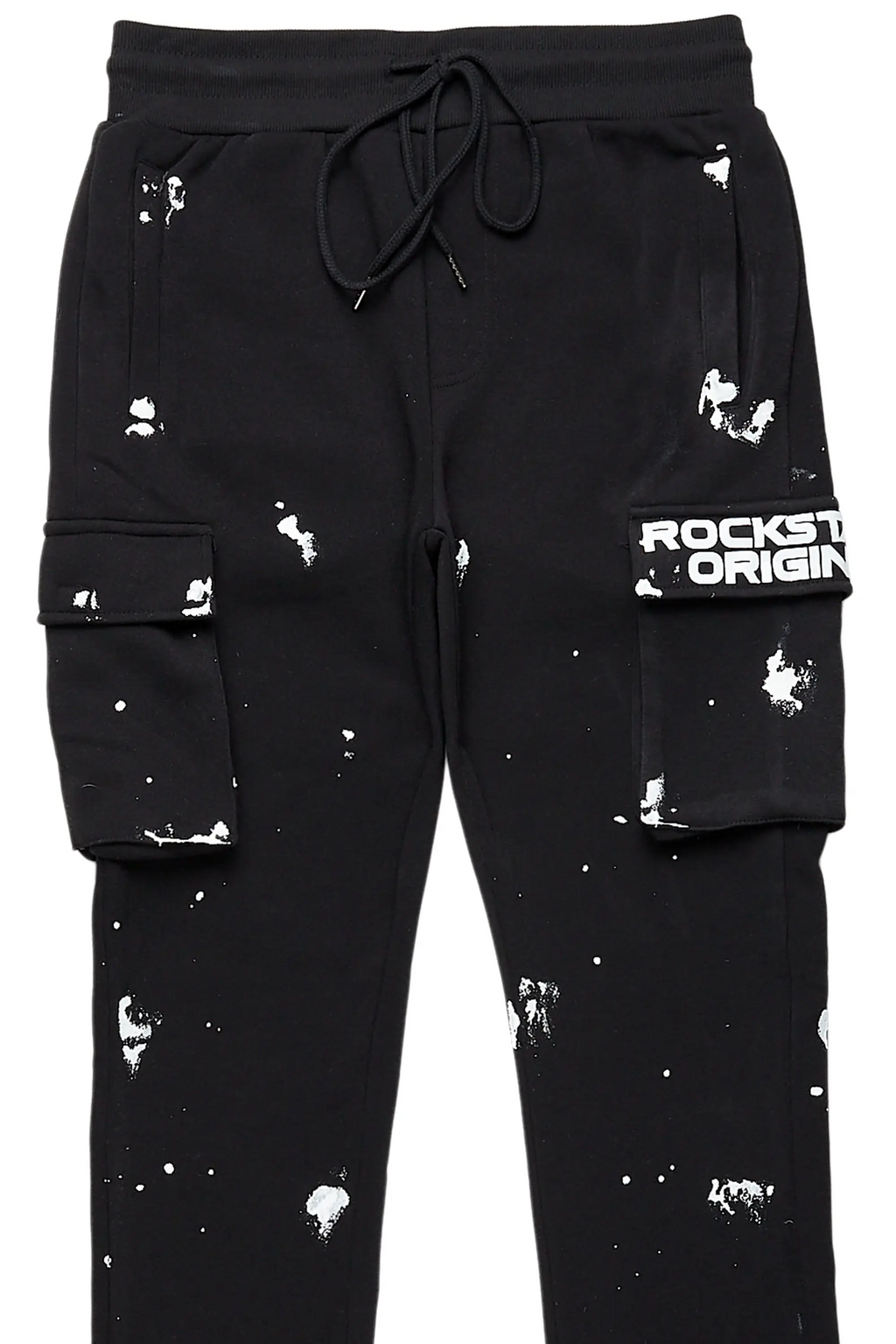 Radko Black Stacked Flare Cargo Pants