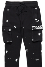 Radko Black Stacked Flare Cargo Pants